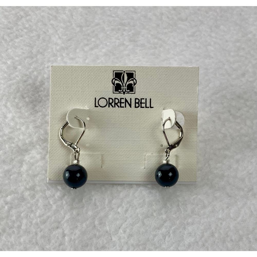Lorren Bell black glass bead earrings